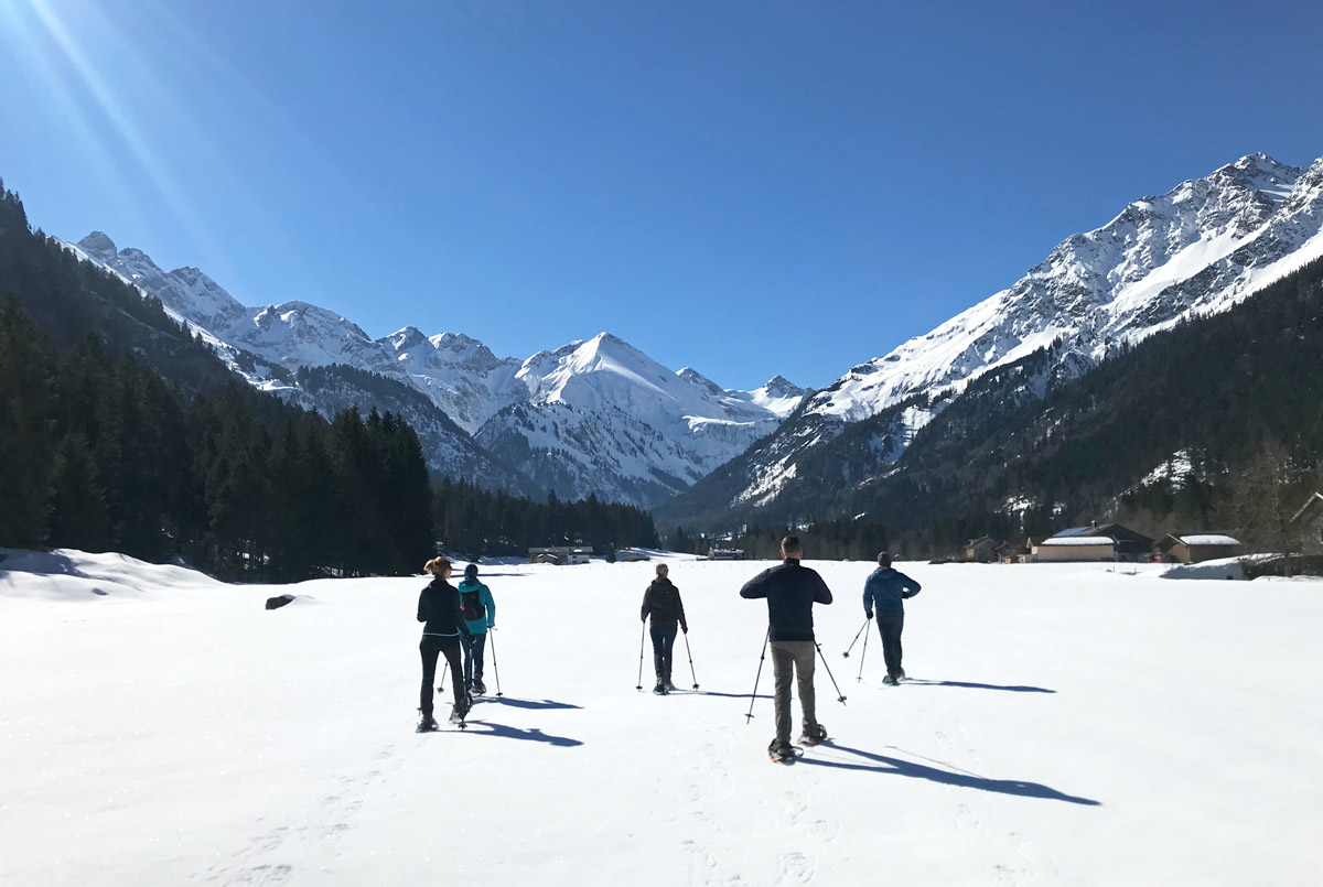 Perfekte Anfänger Schneeschuhtour in Birgsau