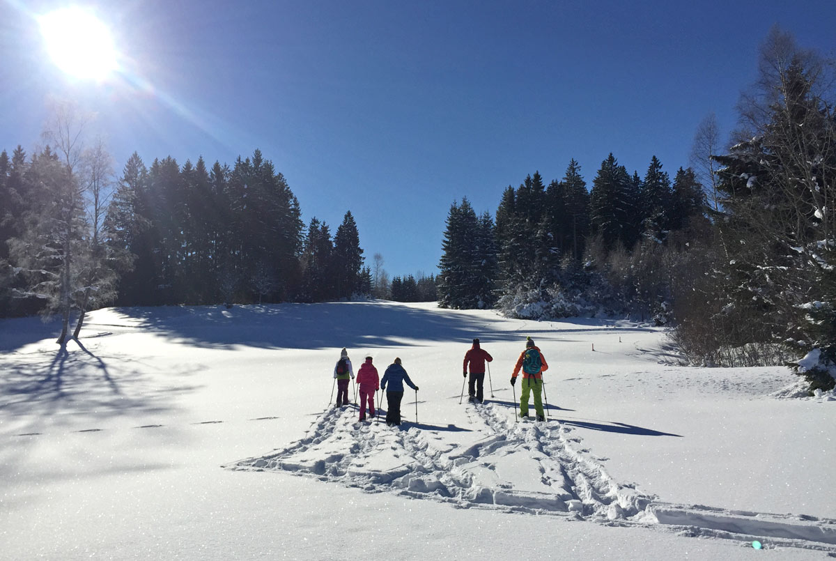 Schneeschuhtour am Golfplatz bei der Sonnenalp